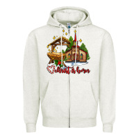 Oatmeal Heather the church  chrıst is born Zipper Hoodie - AdoDesignShop