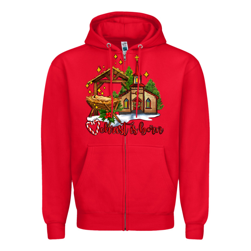 The Church  Chrıst Is Born Zipper Hoodie by AdoDesignShop | Teevron