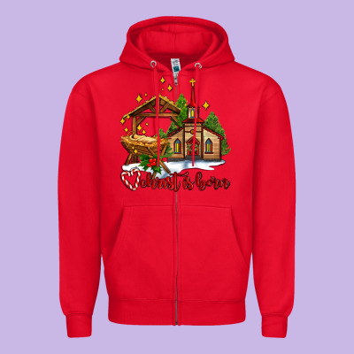 The Church  Chrıst Is Born Zipper Hoodie Designed By Adodesignshop