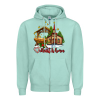 Seafoam the church  chrıst is born Zipper Hoodie - AdoDesignShop