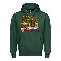 Sports Green the church  chrıst is born Zipper Hoodie - AdoDesignShop