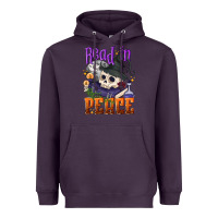 Plum Read in peace Halloween Heavyweight Hoodie - NancyCooperArtShop