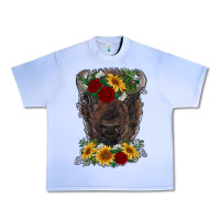 Grape Ice bison face with flowers Urban Heavy Tee - RanaPortraitStore