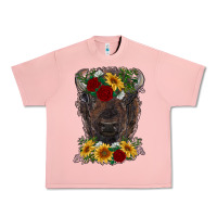 Salmon bison face with flowers Urban Heavy Tee - RanaPortraitStore