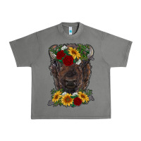 Tornado bison face with flowers Urban Heavy Tee - RanaPortraitStore