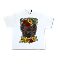 White bison face with flowers Urban Heavy Tee - RanaPortraitStore