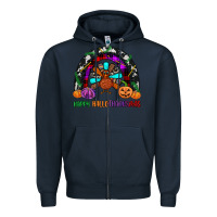 Navy happy hallothanksmas Zipper Hoodie - JahusDesignShop