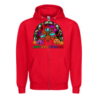 Red happy hallothanksmas Zipper Hoodie - JahusDesignShop