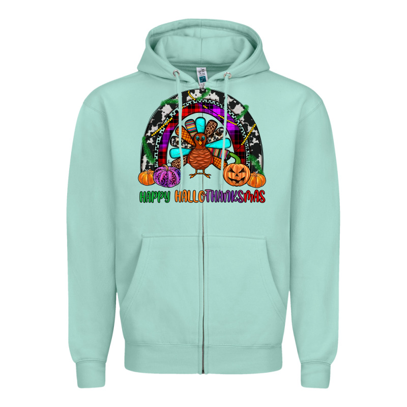 Happy Hallothanksmas Zipper Hoodie by JahusDesignShop | Teevron