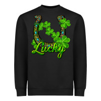 Black Lucky shamrock horseshoe Heavyweight Sweatshirt - RanaPortraitStore