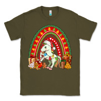 Army Green Christmas Unicorn Rainbow Classic Tee - FaDigitalArtStudio