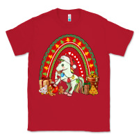 Red Christmas Unicorn Rainbow Classic Tee - FaDigitalArtStudio