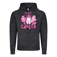 Vintage Black tackle cancer halloween ghosts american football Vintage Hoodie - RanaPortraitStore