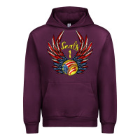 Mauve Wine angel wings softball Urban Hoodie - Jasminsmagicworld