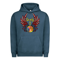 Pigment Midnight Navy angel wings softball Urban Hoodie - Jasminsmagicworld