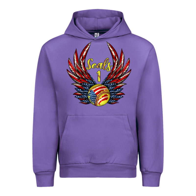 Angel Wings Softball Urban Hoodie by Jasminsmagicworld | Teevron