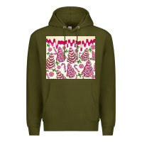 Army Green pink christmas tree cakes Premium Hoodie - MaliasSmallBusiness