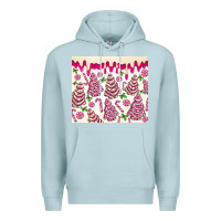 Blue Mist pink christmas tree cakes Premium Hoodie - MaliasSmallBusiness