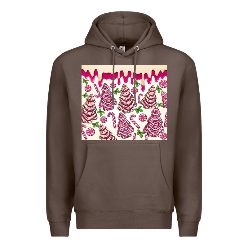 Pink Christmas Tree Cakes Premium Hoodie by MaliasSmallBusiness | Teevron