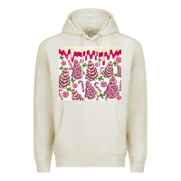 Oatmeal Heather pink christmas tree cakes Premium Hoodie - MaliasSmallBusiness