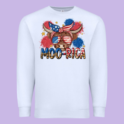 Moo Rica Premium Sweatshirt Designed By Maliassmallbusiness