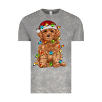 Cloud Rock toy poodle with christmas lights Vintage Tee - RanaPortraitStore