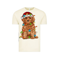 Vintage Arctic toy poodle with christmas lights Vintage Tee - RanaPortraitStore