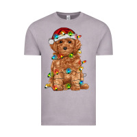 Vintage Zinc toy poodle with christmas lights Vintage Tee - RanaPortraitStore