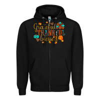 Black grateful thankful blessed Zipper Hoodie - JahusDesignShop