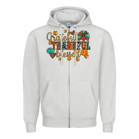 Grateful Thankful Blessed Zipper Hoodie | Teevron