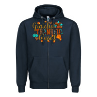 Navy grateful thankful blessed Zipper Hoodie - JahusDesignShop