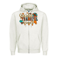 Oatmeal Heather grateful thankful blessed Zipper Hoodie - JahusDesignShop