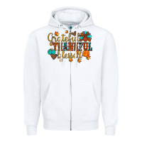 White grateful thankful blessed Zipper Hoodie - JahusDesignShop
