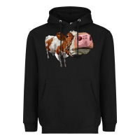Black cute simmental cow Heavyweight Hoodie - LillyAllenDesigns