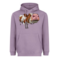 Lavender cute simmental cow Heavyweight Hoodie - LillyAllenDesigns