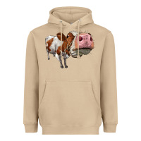 Mushroom cute simmental cow Heavyweight Hoodie - LillyAllenDesigns