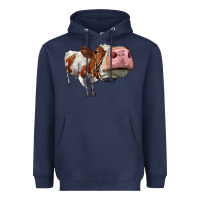 Navy cute simmental cow Heavyweight Hoodie - LillyAllenDesigns