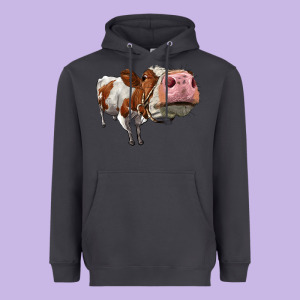 Cute Simmental Cow Heavyweight Hoodie Designed By Lillyallendesigns