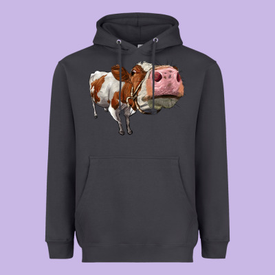 Cute Simmental Cow Heavyweight Hoodie Designed By Lillyallendesigns