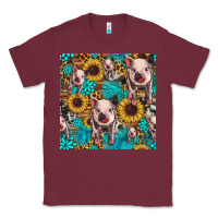 Burgundy cute pig with patches seamless pattern Classic Tee - HRA Design Shop