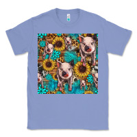 Colony Blue cute pig with patches seamless pattern Classic Tee - HRA Design Shop
