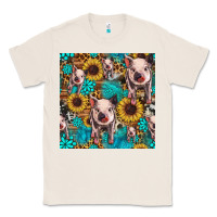 Natural cute pig with patches seamless pattern Classic Tee - HRA Design Shop