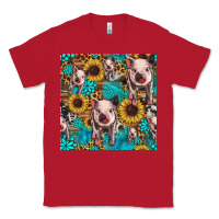 Red cute pig with patches seamless pattern Classic Tee - HRA Design Shop
