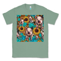 Sage cute pig with patches seamless pattern Classic Tee - HRA Design Shop