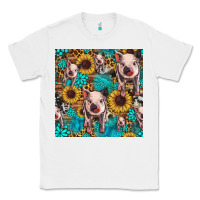 White cute pig with patches seamless pattern Classic Tee - HRA Design Shop