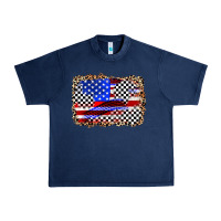 Navy race american flag Urban Heavy Tee - Zillion Design Studio