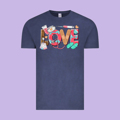 Nurse Love Vintage Tee Designed By Texasbilliewilder