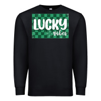 Black lucky vibes Premium Sweatshirt - MaliasSmallBusiness