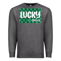 Charcoal Heather lucky vibes Premium Sweatshirt - MaliasSmallBusiness