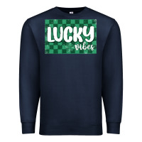 Navy lucky vibes Premium Sweatshirt - MaliasSmallBusiness